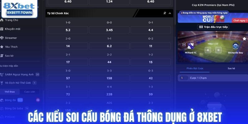 Các kiểu soi cầu bóng đá thông dụng ở 8XBET